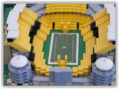 A LEGO model of Heinz Field, constructed of Jason Burik. Photo by Doug Hughey   LEGO1